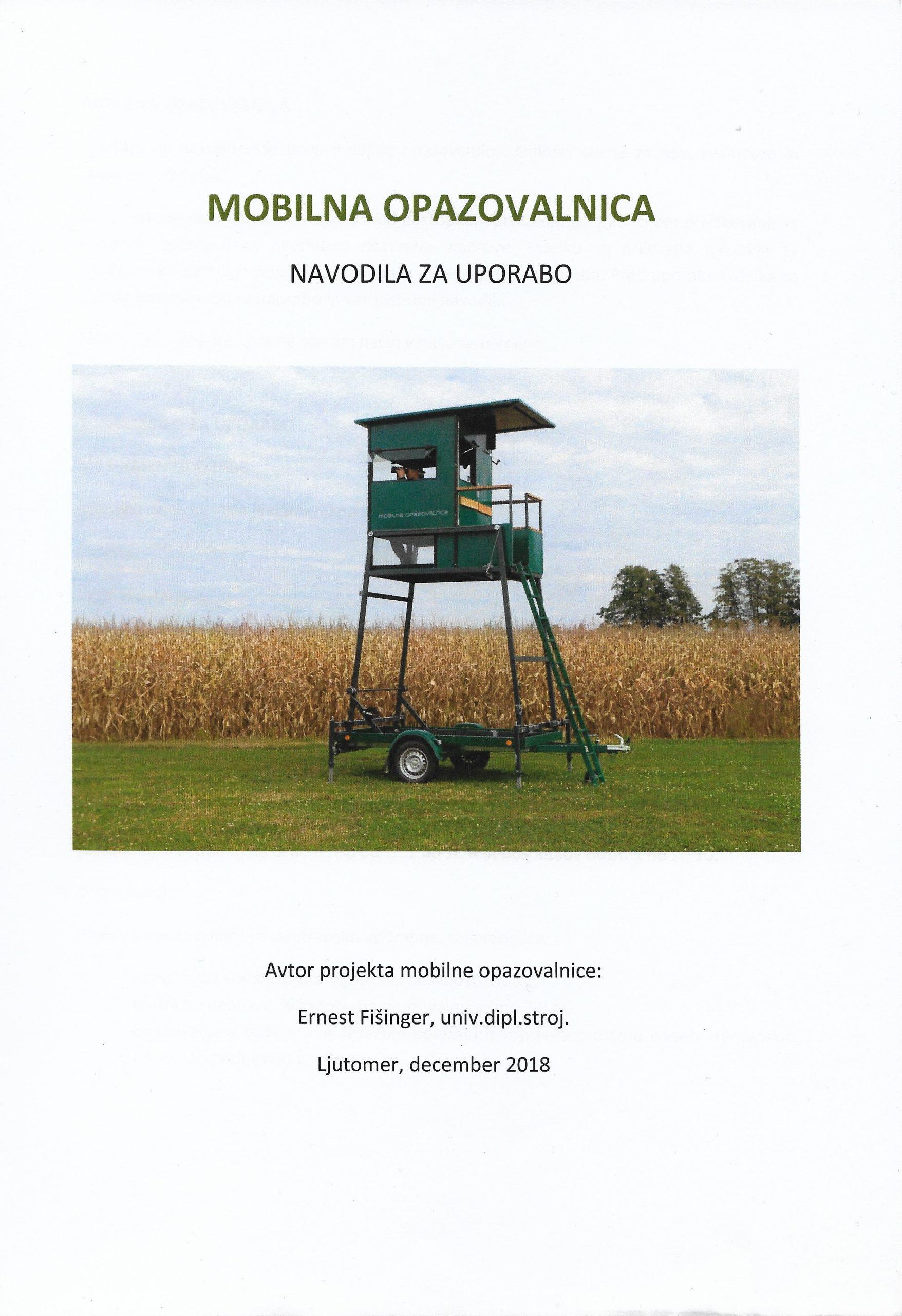 Mobilna opazovalnica-lovska preža