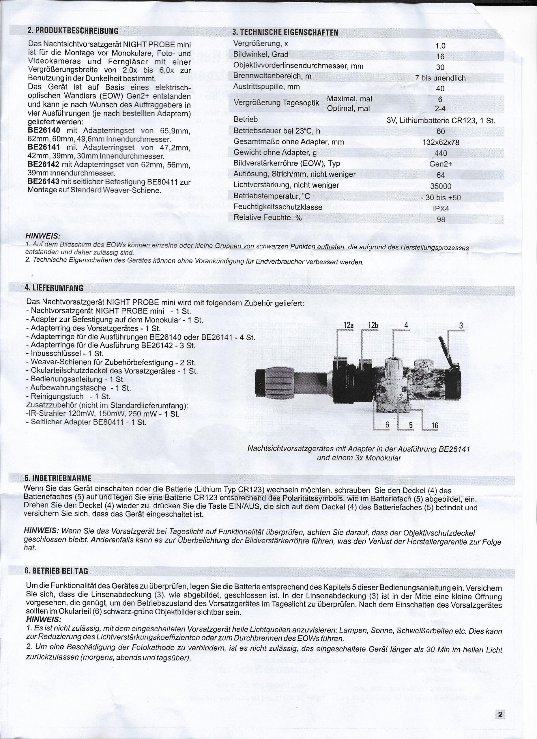 Nočna optika-nastavek Night Probe Mini Gen2+