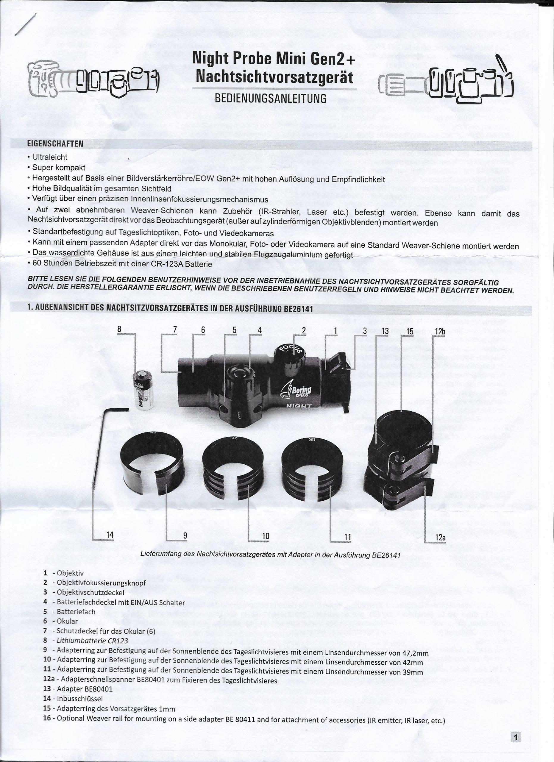 Nočna optika-nastavek Night Probe Mini Gen2+