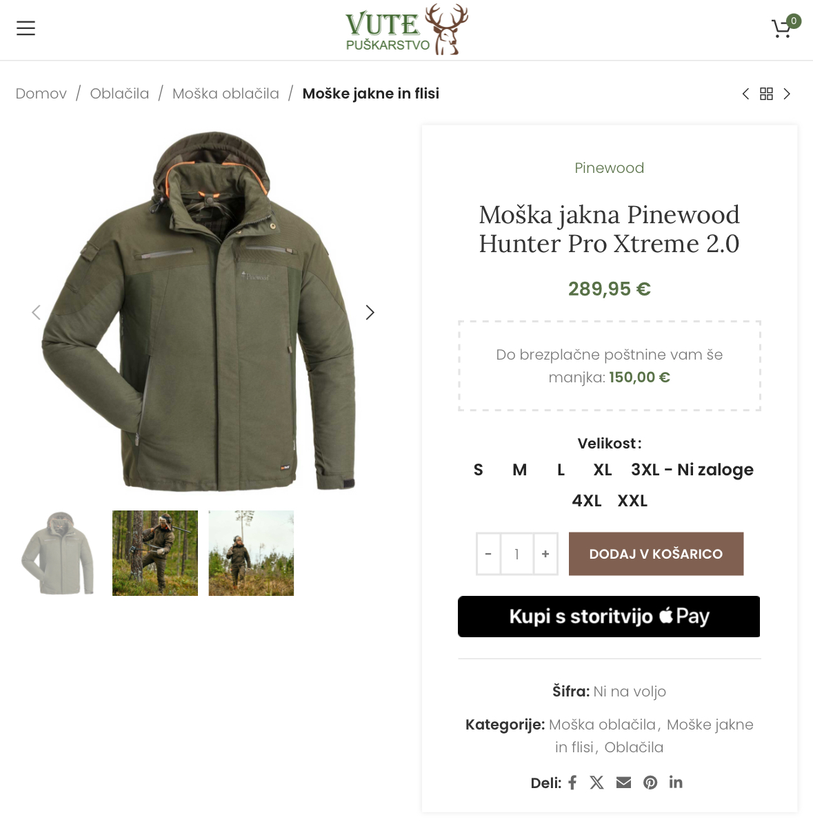 Pinewood Hunter Pro Xtreme 2.0 | MOŠKA JAKNA – NOVA | M – VELIKOST