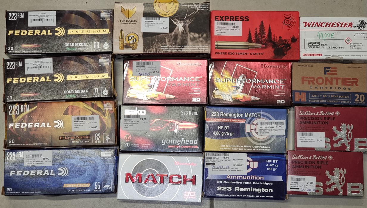 Prodam zbirko streliva v kalibru .223Rem