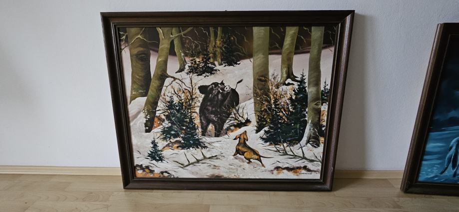 DIVJI PREŠIČ IN PES – ANDREJ MILITAROV – 80 cm x 100 cm