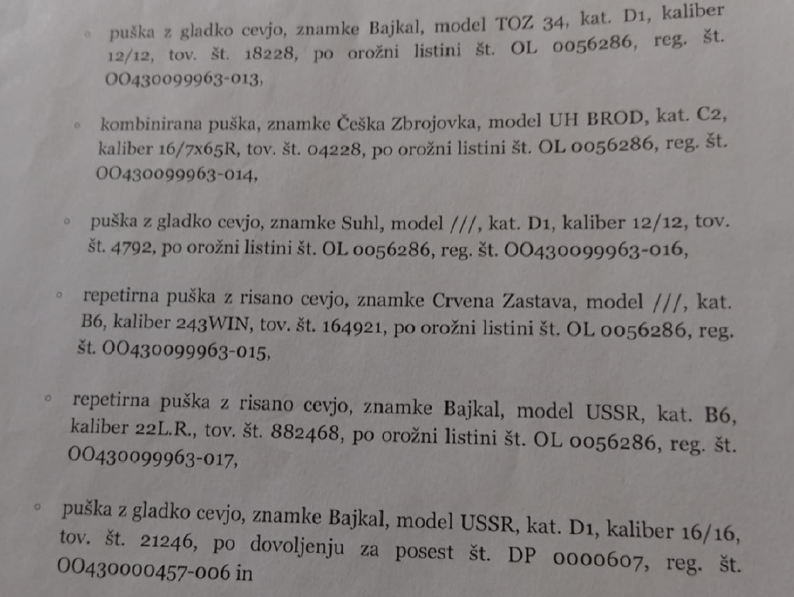 P: LOVSKO OROŽJE