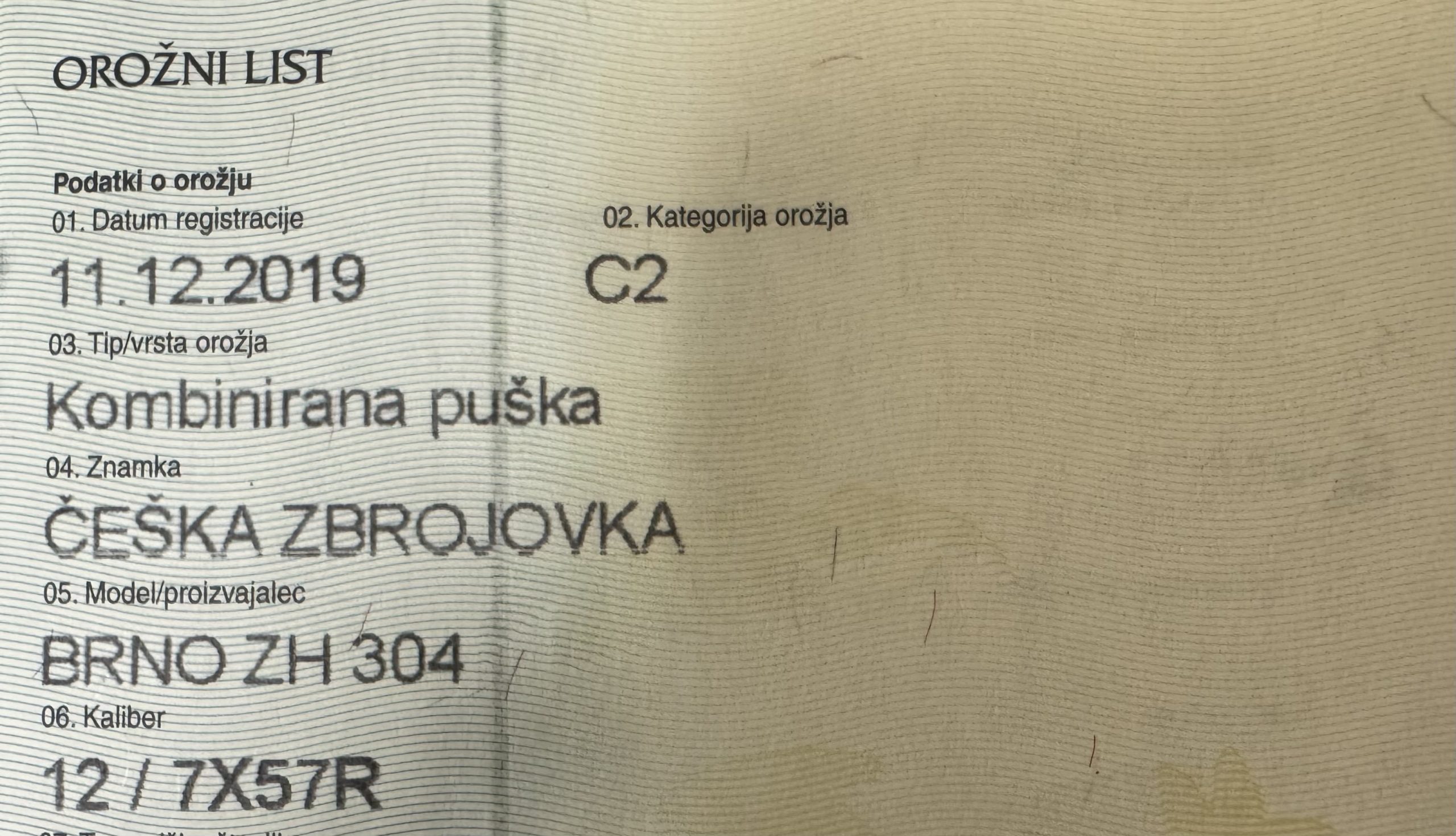 komb. ČEŠKA ZBROJOVKA BRNO ZH 304 – 12/ 7x57R + menjalna cev 12/12