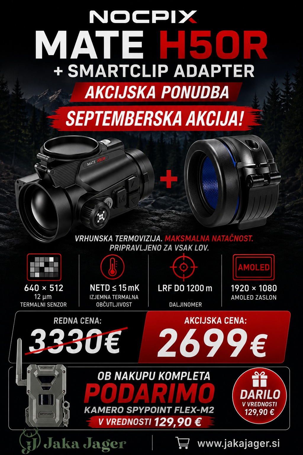 AKCIJA Nocpix Mate H50R + Smartclip adapter + Darilo Spypoint