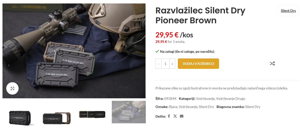 Razvlažilec za orožje Silent Dry Pioneer Brown